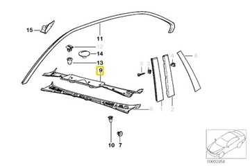 BMW E36 Кабриолет Купе Крышка лобового стекла Воздухозаборник