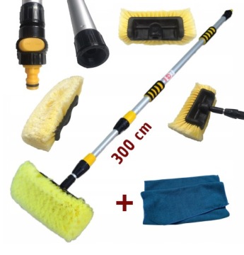 SZCZOTKA DO MYCIA SAMOCHODÓW NACZEP TIRÓW 130-300CM + ŚCIERKA MIKROFIBRA