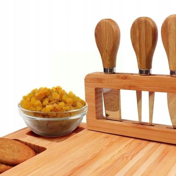 Bamboo Cheese Board nóż do sera krajalnica do sera
