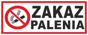 NAKLEJKA ZNAK Zakaz Palenia 35x15cm