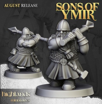 Dwarf Old Siege Engines crew - Highlands Miniatures