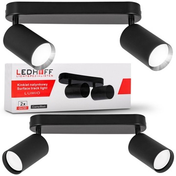 Lampa sufitowa kinkiet ścienny SPOT czarna Oprawa halogenowa LED 2x GU10