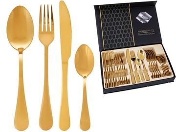 Набор столовых приборов Gold, 24 шт, на 6 персон, сталь 18/10, глянцевый