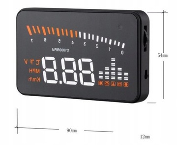 HUD дисплей с часами, проектор OBD2 3,5 дюйма