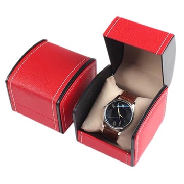 Zegarek ze skóry PU w klasycznym stylu z pojedynczą siatką w kolorze czerwonym