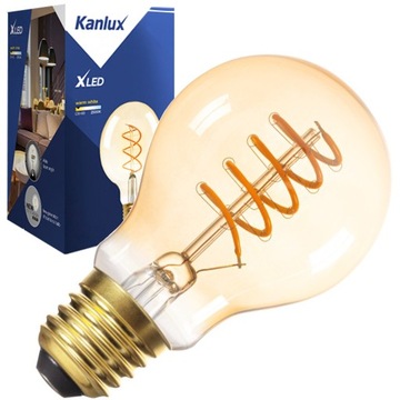 Żarówka LED XLED Dekoracyjna FILAMENT TRZONEK E27 A60 4W-SW 250lm 1800K