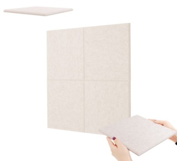 Sada akustických plstěných panelů 4ks salon o tloušťce 1,2 cm, béžové atesty