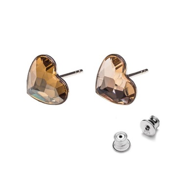 Srebrne kolczyki 925 z kr. Swarovski Serca 10 GSHA