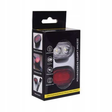 2x МОЩНЫЙ ВЕЛОСИПЕДНЫЙ ФОНАР СВЕТОДИОДНЫЙ ПЕРЕДНИЙ + ЗАДНИЙ ФОНАРЬ USB Водонепроницаемый КОМПЛЕКТ