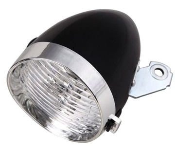 LAMPA ROWEROWA NA ROWER LED BATERIE CHROM RETRO