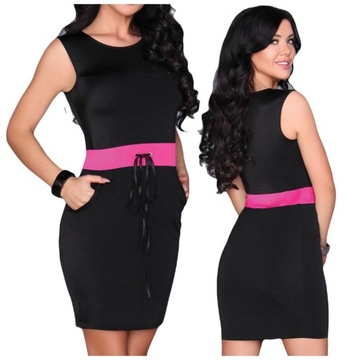 Sportowa krótka sukienka wiązana mini XL