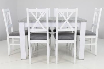 Комплект из 6 стульев и стола 80х120/160 см для кухни.