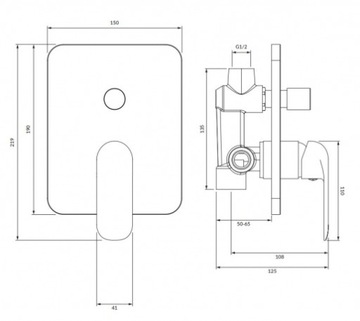Omnires Sacramento Shower Battery. SC2335XCRB