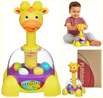 PLAYSKOOL BĄCZEK EDUKACYJNA ŻYRAFA Z KULECZKAMI PODSKAKUJĄCE PIŁECZKI