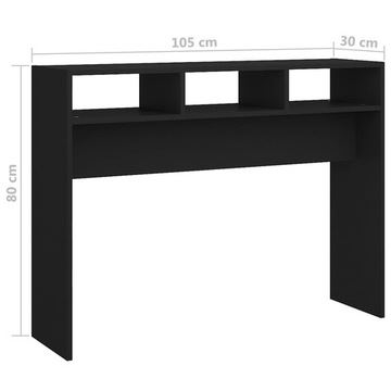 Стол-консоль vidaXL Черный 105x30x80 см ДСП