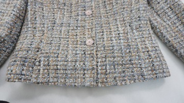 DAMEX tweedowy żakiet chanelka z wełną r 38