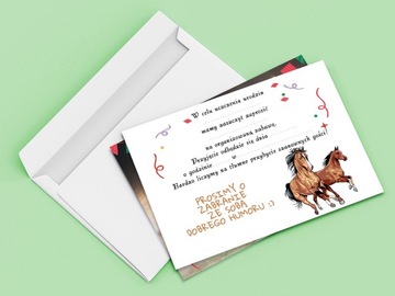 ЛОШАДЬНОЕ ПРИГЛАШЕНИЕ НА ДЕНЬ РОЖДЕНИЯ РЕБЕНКА + БЕСПЛАТНЫЙ КОНВЕРТ