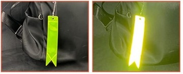 Светоотражающий кулон из флюоресцентного ремешка, брелок для ключей для рюкзака, сумки, светоотражающий элемент.