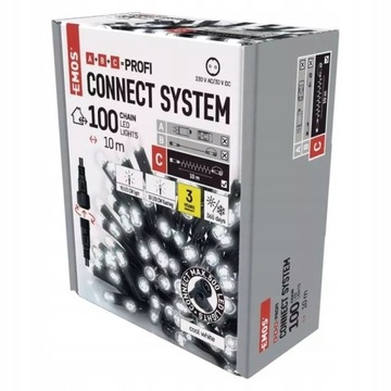 Новогодние гирлянды комбинированные Profi 100LED 10м холодный белый с таймером мигания EMOS