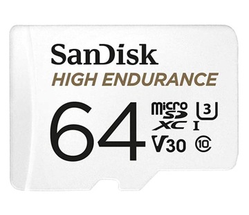 High Endurance microSDXC 64GB V30 z adapterem (rejestratory i monitoring)