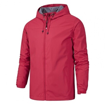 Male Jacket Drawstring Long Sleeve Zipper Placket