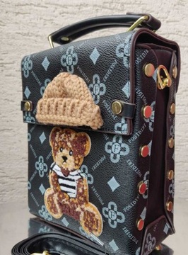 ЖЕНСКАЯ СУМКА MESSAGE, СУМКА НА ПЛЕЧЕ, СУМКА LITTLE BEAR TEDDY, ЧЕРНАЯ