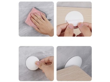 РУЧКА ДВЕРНАЯ САМОКЛЕЯЩАЯСЯ ДЛЯ СТЕН, БЕЛЫЙ СТОПОР, 50мм, 1 шт.