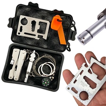 7w1 WOJSKOWY MULTITOOL ZESTAW SURVIVALOWY PRZETRWANIA PRZEŻYCIA NIEZBĘDNIK