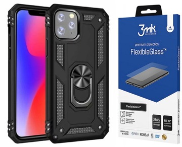 Etui do IPHONE 11 PRO Camshield Ring Cover Case PANCERNE + Szkło 3MK