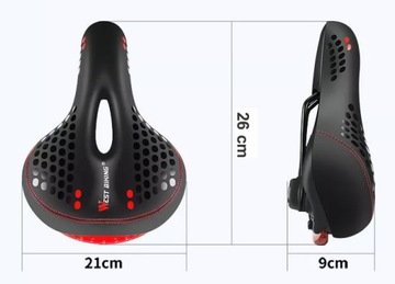 Удобное велосипедное седло с велосипедным фонарем.