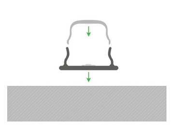 Profil do Taśm LED aluminiowy NATYNKOWY 1m + KLOSZ