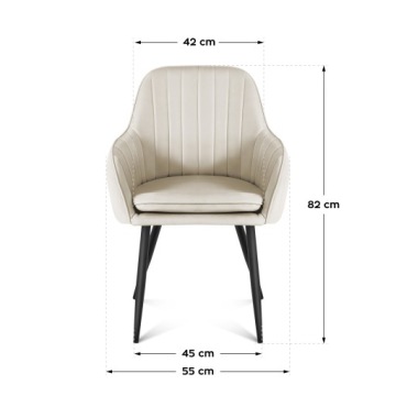 Обеденный стул VELVET Mark Adler Beige с обивкой и сильными боковинами