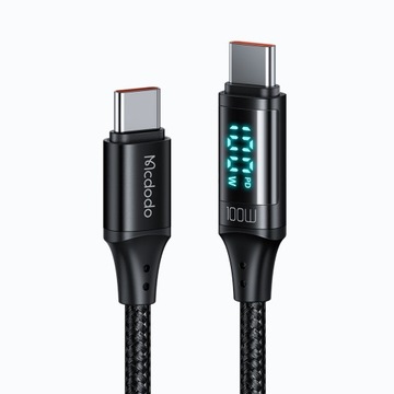 КАБЕЛЬ MCDODO С ДИСПЛЕЕМ USB-C БЫСТРАЯ ЗАРЯДКА USB TYPE C 5A 100W 1M