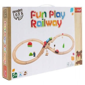 TREFL DREWNO FUN PLAY RAILWAY POCIĄG Z TORAMI