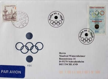 Конверт FDC Нагано, Зимние игры 1998 года, Чехия