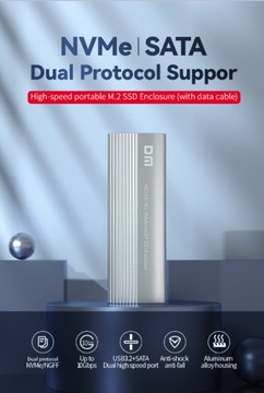 Двойной отсек для твердотельного накопителя M.2 NVME/NGFF USB-C3.2