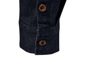 MĘSKA KOSZULA JEANSOWA CASUAL ELEGANCKA JEANS