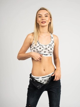 PHILIPP PLEIN Top stanik sportowy Biały we wzory r M 2 pak DUPT11