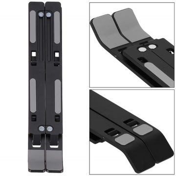 Складная подставка для ноутбука Springos, черная, эргономичная, 7 уровней