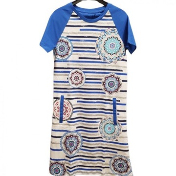 DESIGUAL SUKIENKA BAWEŁNIANA PASKI (7-8L)