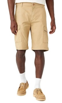 Wrangler CASEY JONES CARGO SHORTS Kelp KRÓTKIE BEŻOWE SPODENKI W32