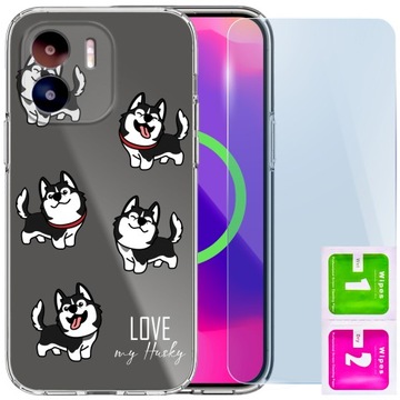 ETUI do XIAOMI REDMI A1 i A2 GRUBE przezroczyste obudowa na plecki + SZKŁO