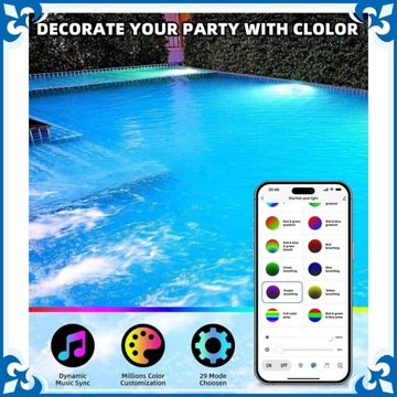 Умная светодиодная лампа для бассейна RGB 10 Вт IP68 Освещение бассейна в форме морской звезды
