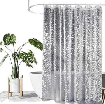 ПРОЗРАЧНАЯ ЗАНАВЕСКА ДЛЯ ДУША 150х180 СМ