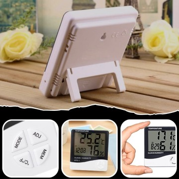 МЕТЕОСТАНЦИЯ ПОГОДНАЯ КОМНАТА ТЕРМОМЕТР ГИГРОМЕТР ЧАСЫ МЕТЕО БУДИЛЬНИК