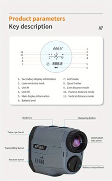 1 шт., дальномер для телескопа для гольфа, точное измерение высоты и
