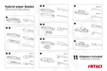 ГИБРИДНЫЙ АВТОМОБИЛЬНЫЙ СТИРАТЕЛЬ 45 СМ 450 ММ AMiO