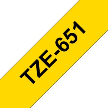 Оригинальная лента Brother TZe-651 24 мм желтая/черная