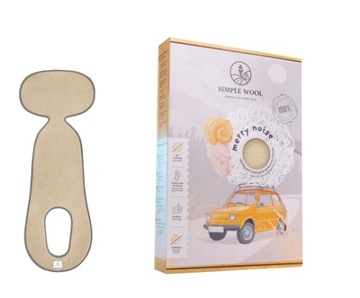 Wkładka termoaktywna antypotowa SIMPLE WOOL G1+ BEŻOWA do fotelika 9-25kg