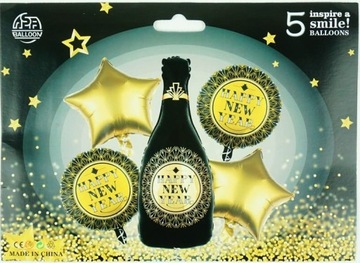 BALONY FOLIOWE SYLWESTER DEKORACJA NOWY ROK HAPPY NEW YEAR - Pakiet 20,